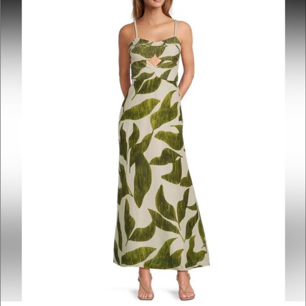 Antonio Melani x M.G. Style Finley Linen Blend maxi vacation Sweetheart 14 NEW